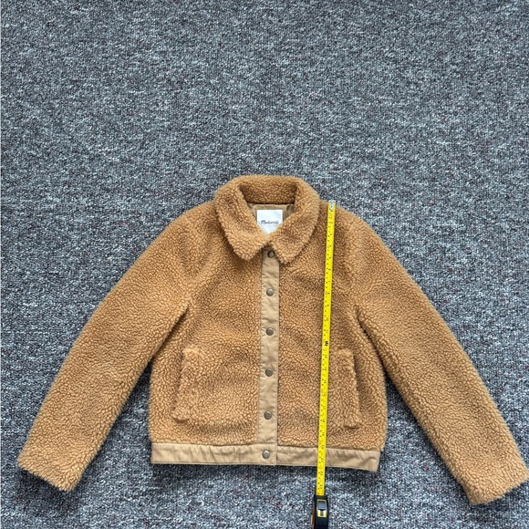Madewell Women's Sherpa button down Camel Teddy Jacket S - Picture 2 of 12